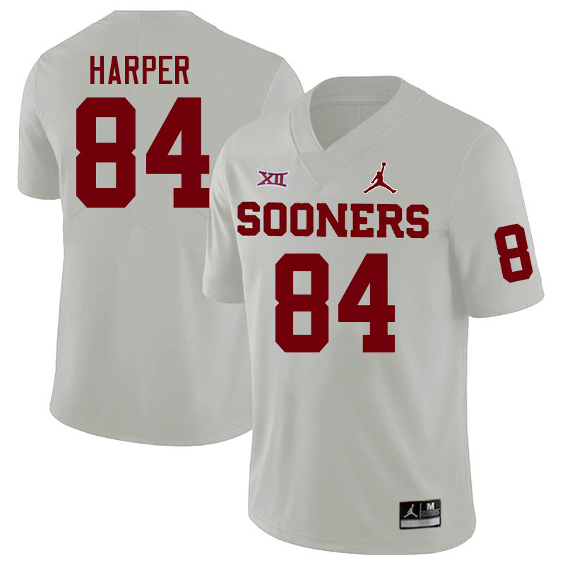 Oklahoma Sooners #84 Brandon Harper College Football Jerseys Stitched Sale-White